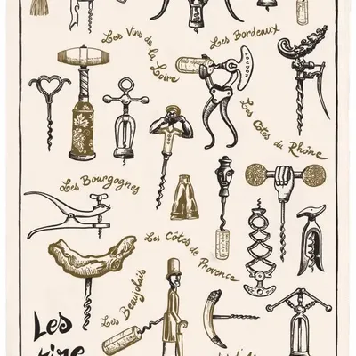 Dish towels - Kitchen Towel Tire-Bouchons Ecru 48 X 72 - MAISON VIVARAISE - SDE VIVARAISE WINKLER