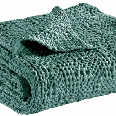 Bed linens - Tana Bed Throw Vert de gris 240 X 260 - MAISON VIVARAISE - SDE VIVARAISE WINKLER