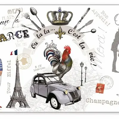 Sets de table - Set de table France Panorama Assortis 30 X 45 - MAISON VIVARAISE - SDE VIVARAISE WINKLER