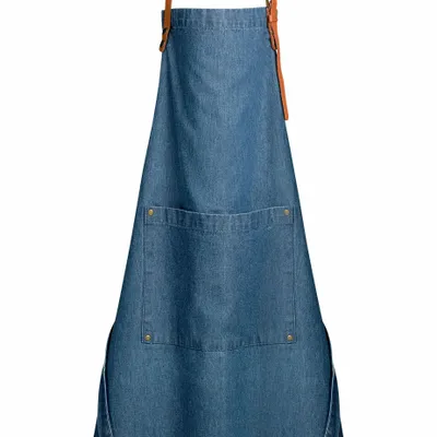 Tabliers de cuisine - Tablier de cuisine Dinem Bleu denim 70 x 90 - MAISON VIVARAISE - SDE VIVARAISE WINKLER