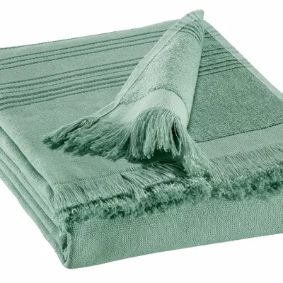 Linge de lit - Drap hammam Cancun Sauge 90 x 180 - MAISON VIVARAISE - SDE VIVARAISE WINKLER
