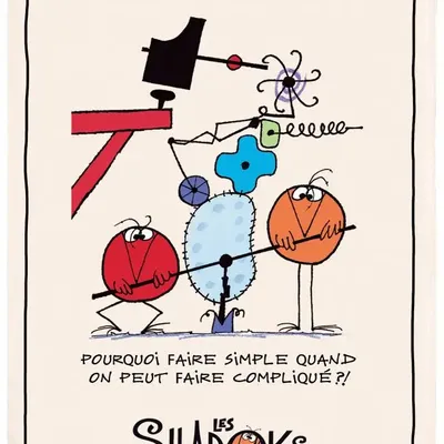 Torchons - Torchon Shadoks Pourquoi faire simple Ecru 48 x 72 - MAISON VIVARAISE - SDE VIVARAISE WINKLER