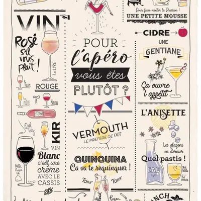 Torchons - Torchon Verres et apéros Ecru 48 x 72 - MAISON VIVARAISE - SDE VIVARAISE WINKLER