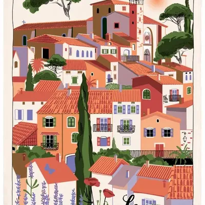 Dish towels - Village Provence Tea Towel Écru 48 X 72 - MAISON VIVARAISE - SDE VIVARAISE WINKLER