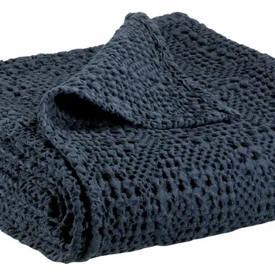 Linge de lit - Jeté Tana Cobalt 260 x 260 - MAISON VIVARAISE - SDE VIVARAISE WINKLER