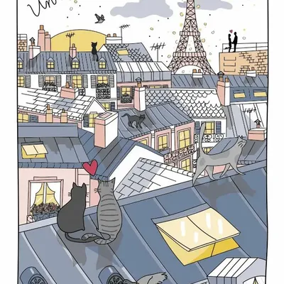 Dish towels - Tea Towel Toits de Paris Blanc 48 X 72 - MAISON VIVARAISE - SDE VIVARAISE WINKLER