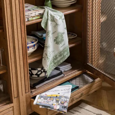 Dish towels - Tea Towel Toits de Paris Blanc 48 X 72 - MAISON VIVARAISE - SDE VIVARAISE WINKLER