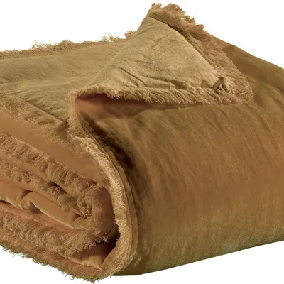 Plaids - Plaid uni Fara Bronze 135 x 200 - MAISON VIVARAISE - SDE VIVARAISE WINKLER