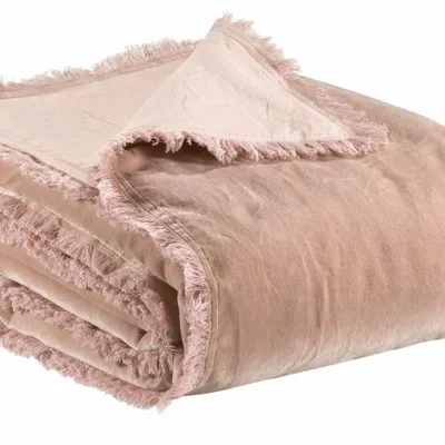 Throw blankets - Plain Fara Throw Pink 135 X 200 - MAISON VIVARAISE - SDE VIVARAISE WINKLER
