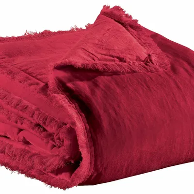 Linge de lit - Jeté uni Fara Rubis 240 x 260 - MAISON VIVARAISE - SDE VIVARAISE WINKLER