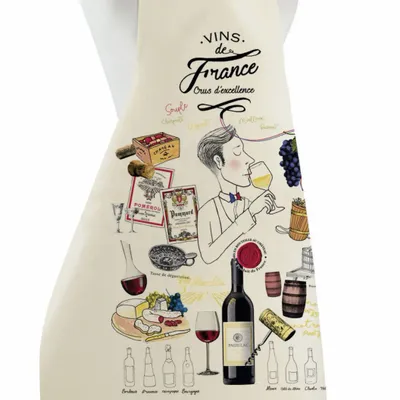 Tabliers de cuisine - Grand Tablier de cuisine Crus d'excellence Ecru 72 x 96 - MAISON VIVARAISE - SDE VIVARAISE WINKLER