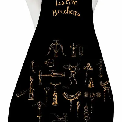 Tabliers de cuisine - Grand Tablier de cuisine Les Tire-Bouchons Noir 72 x 96 - MAISON VIVARAISE - SDE VIVARAISE WINKLER