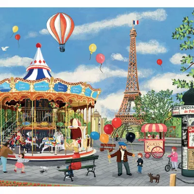 Placemats - Placemat Carrousel Tour Eiffel Assortis 30 X 45 - MAISON VIVARAISE - SDE VIVARAISE WINKLER