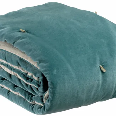 Throw blankets - Elise Knotted Dots Throw Blanket Vert de gris 140 X 200 - MAISON VIVARAISE - SDE VIVARAISE WINKLER