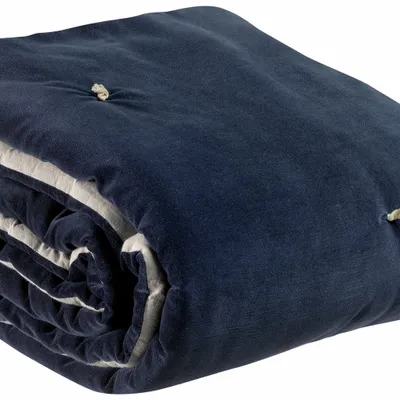 Plaids - Plaid points noués Elise Cobalt 140 x 200 - MAISON VIVARAISE - SDE VIVARAISE WINKLER