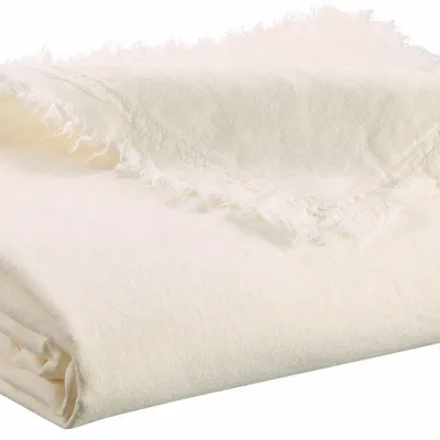 Throw blankets - Zeff Nomade Throw Blanket Craie 130 X 180 - MAISON VIVARAISE - SDE VIVARAISE WINKLER