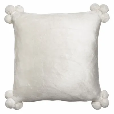 Coussins - Coussin Tender pompons Neige 45 x 45 - MAISON VIVARAISE - SDE VIVARAISE WINKLER