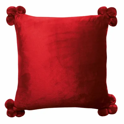 Coussins - Coussin Tender pompons Rubis 45 x 45 - MAISON VIVARAISE - SDE VIVARAISE WINKLER