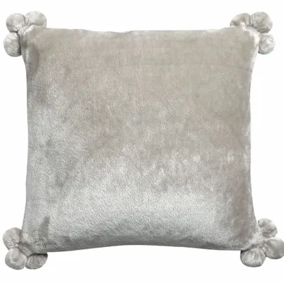 Coussins - Coussin Tender pompons Perle 45 x 45 - MAISON VIVARAISE - SDE VIVARAISE WINKLER
