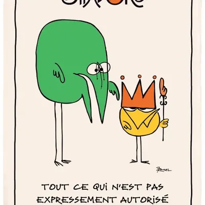 Torchons - Torchon Shadoks Les interdits Ecru 48 x 72 - MAISON VIVARAISE - SDE VIVARAISE WINKLER