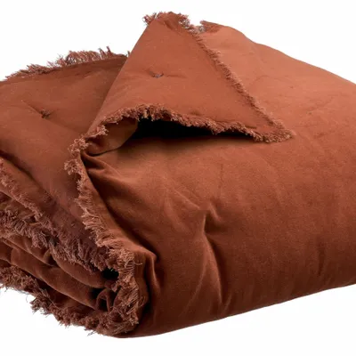Throw blankets - Plain Fara Throw Caramel 135 X 200 - MAISON VIVARAISE - SDE VIVARAISE WINKLER