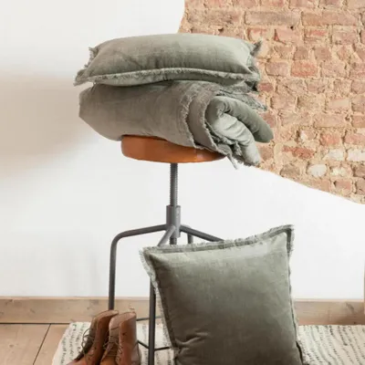 Cushions - Plain Cushion Fara Thym 40 X 65 - MAISON VIVARAISE - SDE VIVARAISE WINKLER