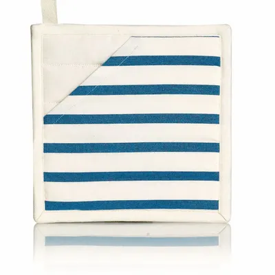 Maniques - Manique 2 en 1 Nalou Ivoire/bleu 20 x 20 - MAISON VIVARAISE - SDE VIVARAISE WINKLER