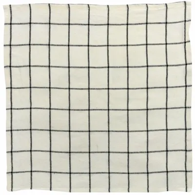 Napkins - Towel Karma Checks Ecru/Noir 50 X 50 - MAISON VIVARAISE - SDE VIVARAISE WINKLER