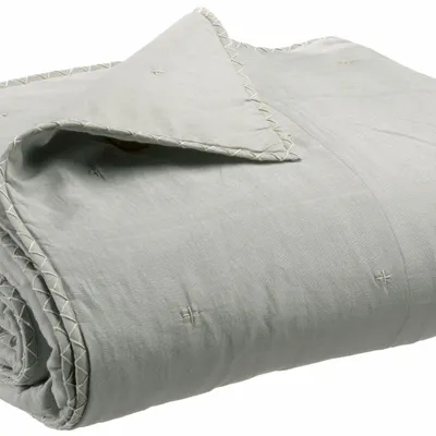 Linge de lit - Jeté uni Nala Perle 180 x 260 - MAISON VIVARAISE - SDE VIVARAISE WINKLER