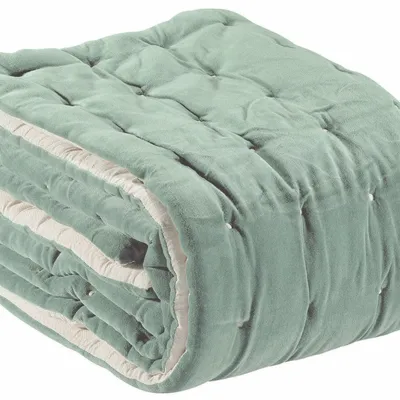 Linge de lit - Chemin de lit uni Elise Opaline 90 x 240 - MAISON VIVARAISE - SDE VIVARAISE WINKLER