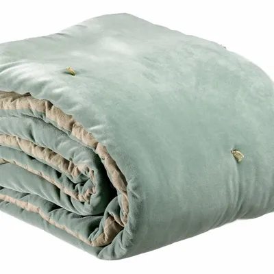 Throw blankets - Elise Knotted Dots Throw Blanket Opaline 140 X 200 - MAISON VIVARAISE - SDE VIVARAISE WINKLER