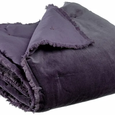 Throw blankets - Plain Fara Throw Raisin 135 X 200 - MAISON VIVARAISE - SDE VIVARAISE WINKLER