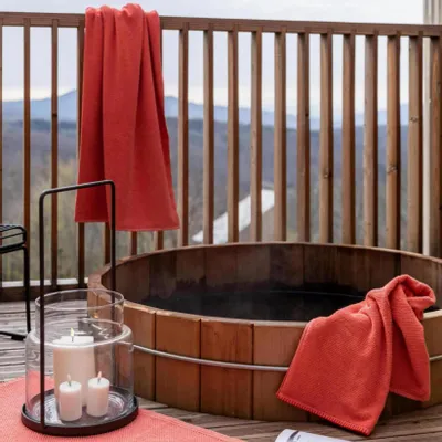 Bath towels - Bora Coral Shower Sheet 70 x 130 - MAISON VIVARAISE - SDE VIVARAISE WINKLER