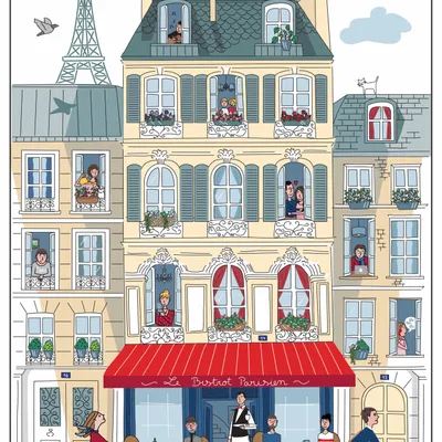 Torchons - Torchon La vie parisienne Blanc 48 x 72 - MAISON VIVARAISE - SDE VIVARAISE WINKLER