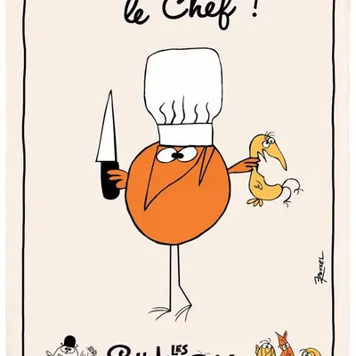 Dish towels - Shadoks Grand chef Ecru Tea Towel Écru 48 X 72 - MAISON VIVARAISE - SDE VIVARAISE WINKLER