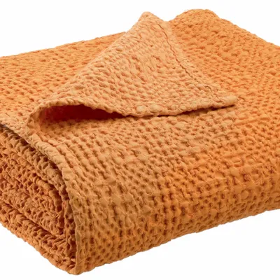 Linge de lit - Jeté Tana Moutarde 180 x 260 - MAISON VIVARAISE - SDE VIVARAISE WINKLER