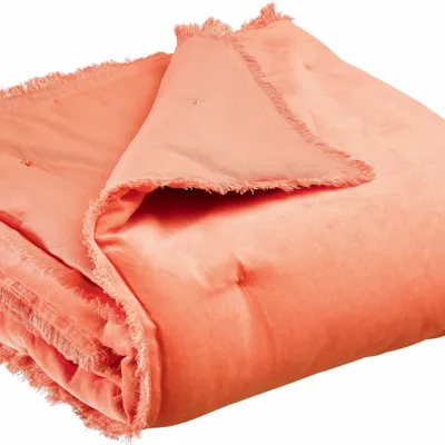 Plaids - Plaid uni Fara Goyave 135 x 200 - MAISON VIVARAISE - SDE VIVARAISE WINKLER