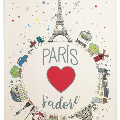 Torchons - Torchon Planète Paris Ecru 48 x 72 - MAISON VIVARAISE - SDE VIVARAISE WINKLER