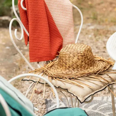 Torchons - Torchon nid d'abeilles bicolore Mumba Marmelade 50 x 70 - MAISON VIVARAISE - SDE VIVARAISE WINKLER