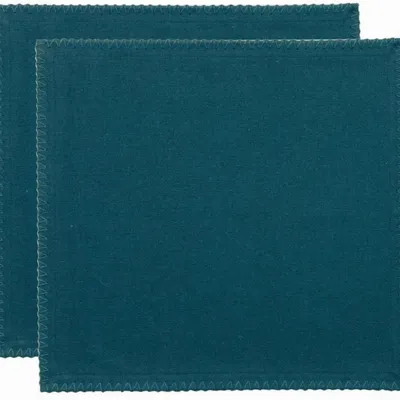 Serviettes - Lot de 2 serviettes de table recyclées Delia Paon 41 x 41 - MAISON VIVARAISE - SDE VIVARAISE WINKLER