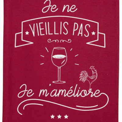 Dish towels - Kitchen Towel Je M'Ameliore Rouge 70 X 50 - MAISON VIVARAISE - SDE VIVARAISE WINKLER