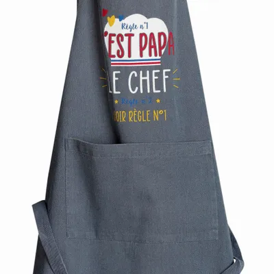 Tabliers de cuisine - Tablier de cuisine Chef Papa Jeans 72 x 90 - MAISON VIVARAISE - SDE VIVARAISE WINKLER