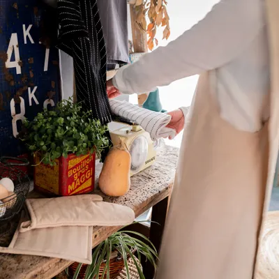 Maniques - Lot gant de cuisine/manique recyclé Jona Naturel 15 x 30 - MAISON VIVARAISE - SDE VIVARAISE WINKLER