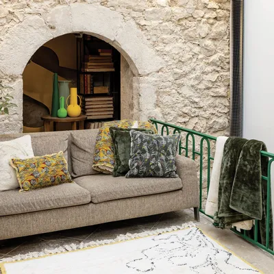 Cushions - Tender Pompons Cushion Fougère 45 X 45 - MAISON VIVARAISE - SDE VIVARAISE WINKLER