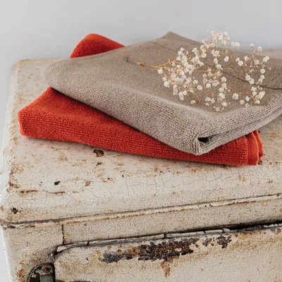 Ustensiles de cuisine - Essuie-mains oeillet Curl Tabac 50 x 50 - MAISON VIVARAISE - SDE VIVARAISE WINKLER