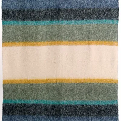 Throw blankets - Recycled Striped Throw Isabel Mousse 130 X 160 - MAISON VIVARAISE - SDE VIVARAISE WINKLER