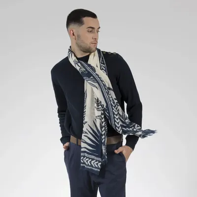 Foulards et écharpes - CHECHE COTON SERAPHIN MARINE - MONSIEUR CHARLI