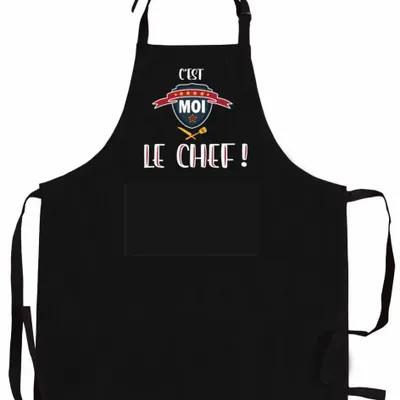 Aprons - Le chef Recycled Kitchen Apron Noir 72 X 90 - MAISON VIVARAISE - SDE VIVARAISE WINKLER