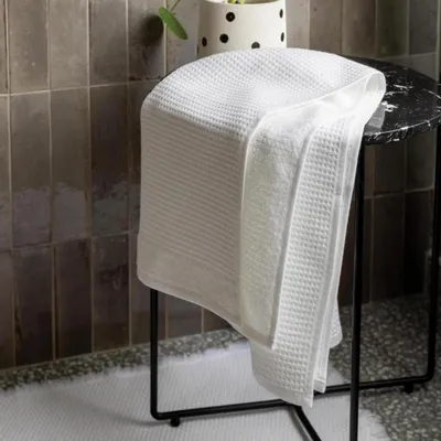 Serviettes de bain - Drap de douche recyclé Abby Blanc 70 x 130 - MAISON VIVARAISE - SDE VIVARAISE WINKLER