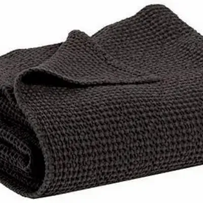 Linge de lit - Jeté recyclé Maia Carbone 180 x 260 - MAISON VIVARAISE - SDE VIVARAISE WINKLER